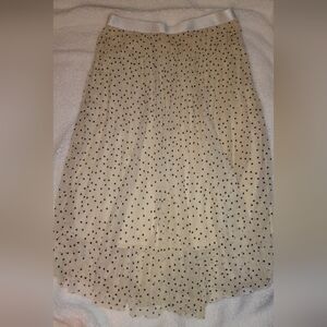 WD.NY Cream and Black Polka Dot A-Line Skirt